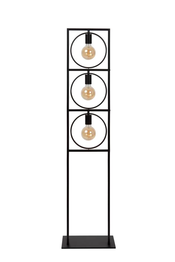 Lucide SUUS - Vloerlamp - 3xE27 - Zwart - uitgezet